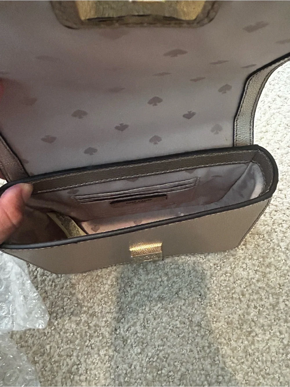 kate spade metallic pewter studded top-handle satchel